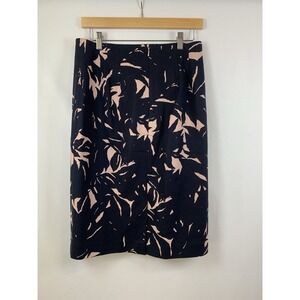 Ann Taylor lined pencil skirt size 6 black with‎ peachy pink office career